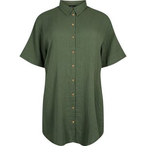 ZIZZI VVIVU 1/2 LONG SHIRT Dames Blouse - Green - Maat XL (54-56)