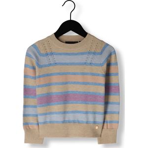 Nono K-soft Girls Striped Knitted Sweater Sand Truien & Vesten Meisjes - Sweater - Hoodie - Vest- Zand - Maat 104