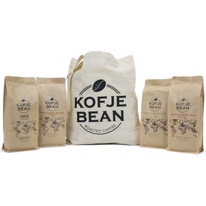 kofjebean - 'proef alle koffiebonen' pakket XL - 4 x 500 gram koffiebonen - cadeauverpakking