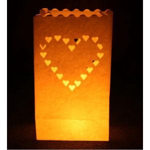 30x Candle Bags set Hart 26 cm