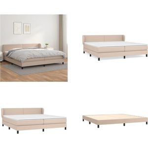 vidaXL Boxspring met matras kunstleer cappuccinokleurig 200x200 cm - Boxspring - Boxsprings - Bed - Slaapmeubel