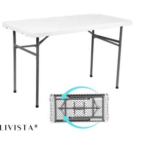 Livista® Klaptafel - Inklapbare Tafel - 120 x 60 cm - Vouwtafel - Antislip en Weerbestendig - Wit