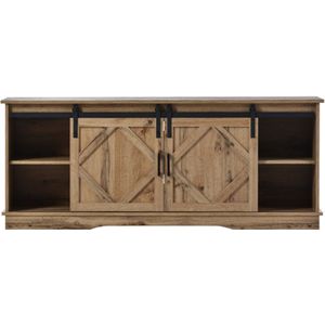 TV-kast TV-standaard Dressoir met 2 schuifdeuren Verstelbare planken voor woonkamer Eetkamer 150X40X60cm, Vintage Bruin