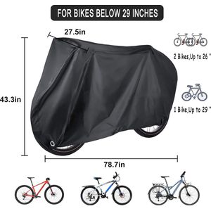 190T nylon fietshoes voor 2 fietsen, waterdichte anti-UV met vergrendelingsgat, fietsafdekking voor mountainbikes, racefietsen, tot 29 inch