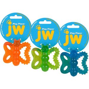 JW Play Place Butterfly Chew Me Teether - 7,5 cm - Hondenspeeltje - Hondenspeelgoed - Meerkleurig
