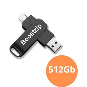 USB Stick 512GB - USB C en USB A 3.0 - 100/50 MB/s geschikt voor IPhone 15