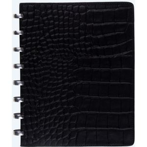Atoma PUR notebook formaat A5 dots(punt) zwart leder Croco 144 bladzijden