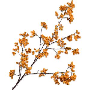 Silk-ka Kunstbloem-Zijde Bessentak Oranje-Geel 110 cm
