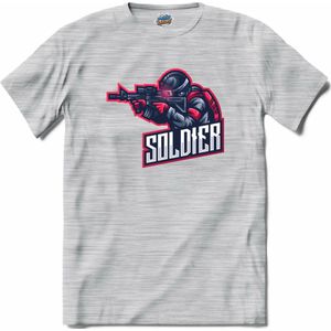 Tactical Soldier | Airsoft - Paintball | leger sport kleding - T-Shirt - Unisex - Donker Grijs - Gemêleerd - Maat S
