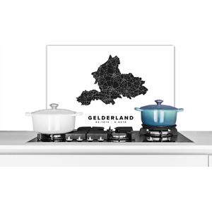 Spatscherm keuken 60x40 cm - Kookplaat achterwand Gelderland - Nederland - Plattegrond - Muurbeschermer - Spatwand fornuis - Hoogwaardig aluminium - Stadskaart