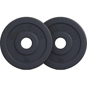 Gorilla Sports Gewichtsschijven 10 kg - Olympisch - 2 x 5 kg - Kunststof - 50 mm