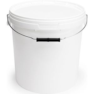 10x stuks - 20 L - Garronda Emmer Met Deksel - Verpakkingsemmer - Emmertje - Rond - Wit GD-PL-BIS-Whit