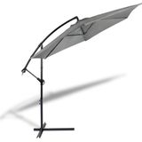 909 Outdoor - Hangende Parasol - Grijs - met Hoes - met Zwengelgreep en Kantelfunctie - ⌀ 3 x 2.5 m