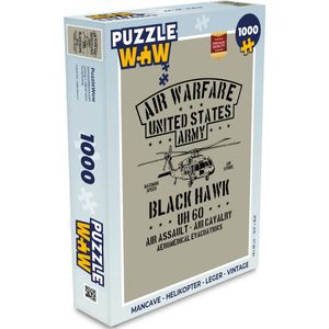 Puzzel Mancave - Helikopter - Leger - Vintage - Legpuzzel - Puzzel 1000 stukjes volwassenen