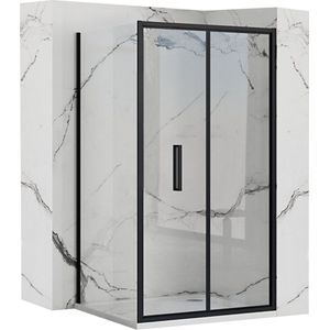 Rea Rapid Fold Black 100 X 80 - 195 cm - Douchecabine - Rechthoek - Zwart