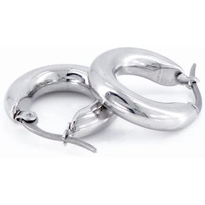 Laura Ferini Dames Oorringen Cellère Zilver - Zilverkleurige Vrouwen Oorringen - Waterproof Roestvrij Staal - RVS Sieraden - Accessoires