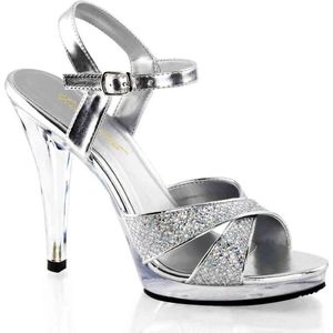 EU 38 = US 8 | FLAIR-419(G) | 4 1/2 Heel, 1/2 PF Criss Cross Ankle Strap Sandal