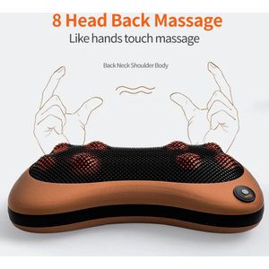 Massage Apparaat - Bruin - Voor In Auto - Voor Thuis - Shiatsu Massage - Nek - Hoofd - Taille - Lichaam - Elektrisch - Multifunctioneel - Massage Kussen