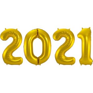 Ballon 2021 Oud En Nieuw Versiering Cijfers Nieuwjaar Goud 86Cm Ballonnen
