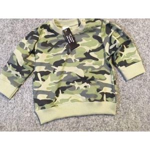 Baby trui camouflage groen maat 80