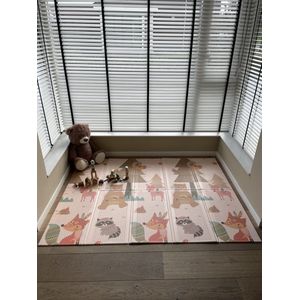 Dierenvriendjes - Speelmat - Speelkleed - Speelmat Baby - Speelkleed Baby - Speelmat Foam - 150 x 200 cm - Opvouwbaar - Beige