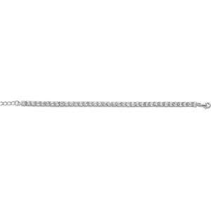 New Bling 9NB-0243 - Zilveren tennisarmband - 100 facet zirkonia 4 mm - lengte 17 + 4 cm - zilverkleurig