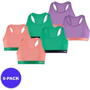 Apollo (Sports) - Bamboe Topje Meisjes - Multi Fashion - Maat 110/116 - 6-Pack - Voordeelpakket