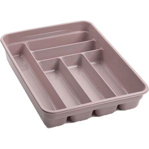 2x stuks bestekbakken/bestekhouders 6-vaks roze - 40 x 30 x 7 cm - Keuken opberg accessoires