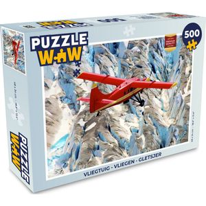 Puzzel Vliegtuig - Vliegen - Gletsjer - Legpuzzel - Puzzel 500 stukjes