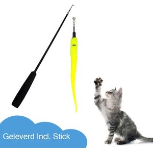 Katten speeltjes Katten Speelgoed Kattenspeeltjes Katten Hengel Worm Incl. Hengel - Geel