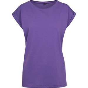 Damesshirt met ronde hals en omgeslagen mouw Ultraviolet - M