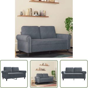The Living Store Tweezitsbank 120 cm fluweel donkergrijs - Tweezitsbank - Fluweelb Bank - Donkere Bank - Salontafel - Lounge Meubilair