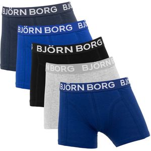 Björn Borg Boxershort Core - Onderbroeken - 5 stuks - Jongens - Maat 146-152 - Zwart, Blauw & Grijs