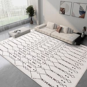 JGS® - Groot Abstract Vloerkleed voor Woonkamer en Eetkamer, Antislip, Laagpolig - Beige/Ivoor (200 x 300 cm) -