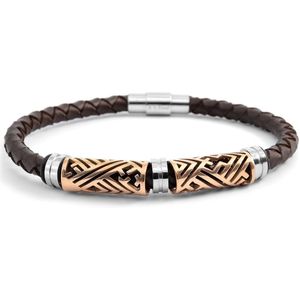 Lucleon - Heren - Leer Armband - Bruin