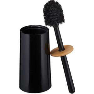 Relaxdays WC borstel met houder - toiletborstelhouder - toiletborstel - closetborstelset - zwart