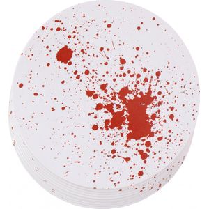 Arti Casa Onderzetters Met Bloedvlekken 9,8 Cm Wit/rood 10 Stuks