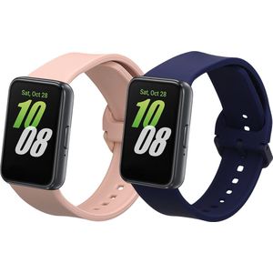 kwmobile 2x Horlogebandjes Samsung Galaxy Fit 3 - TPU - Donkerblauw/Oudroze