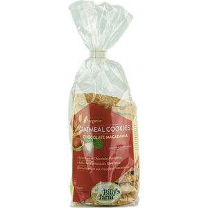 Billy's Farm Biologische Haverkoeken chocolade macadamia (DOOS 8x200 gram grootverpakking) NL-BIO-01