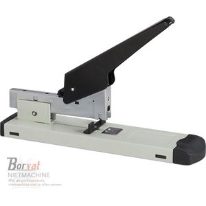 Borvat® - Nietmachine lange arm - 24/6 - tot 210 vel - blokhechter - 18 x 28 x 6,5 cm