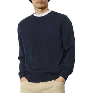 Marc O'Polo regular fit pullover - heren trui katoen met O-hals - donkerblauw (middeldik) - Maat: M