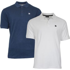 2-Pack Donnay - Polo (Noah) - Sportpolo - Heren - Navy/White (907) - maat M