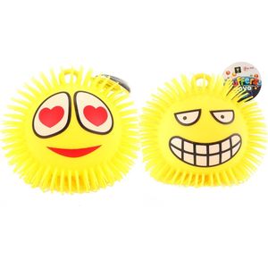 Toi-toys Pufferbal Emoji Hartjesogen Geel 15 Cm per stuk