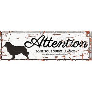 D&d Home - Waakbord - Hond - Warning Sign Colliewhite F 40x14cm Wit - 1st