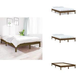 vidaXL Bedframe - Bedframes - Bed - Bedbodem - Bedframe massief grenenhout honingbruin 120x200 cm