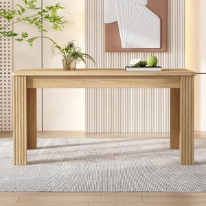 Jemaison® Eettafel - Japandi living - Eiken - Houten eettafel - Tafel - 117x68x75 cm