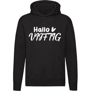 Hallo Vijftig | Jarig | Verjaardag | Feest | 50 jaar | Sarah | Abraham | Unisex | Trui | Hoodie | Sweater | Capuchon