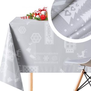 JGS ® Waterafstotend Tafellaken in Scandinavische Kerststijl met Reebont Dessin voor Feestelijke Tafeldecoratie