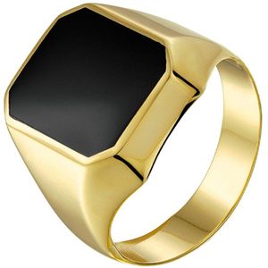 The Jewelry Collection For Men Zegelring Onyx - Goud