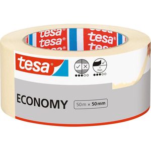 Universele Schilderstape 50m x 50mm - Beige Afplaktape voor Nauwkeurig Schilderwerk